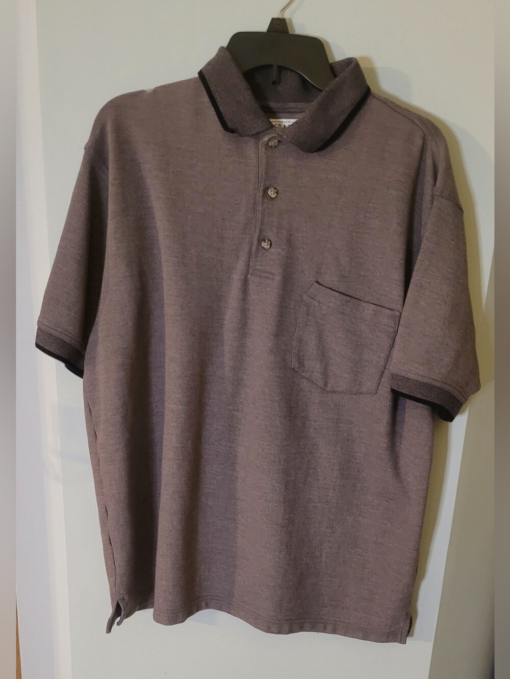 Grand Slam Heathered Charcoal Polo with Pocket